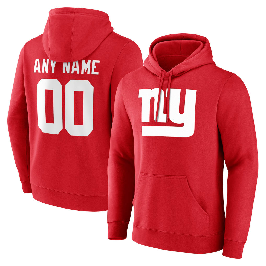 Mdoa Custom NY.Giants Red Pullover Hoodies Limited Game Any Name & Numbers Stitched Jerseys
