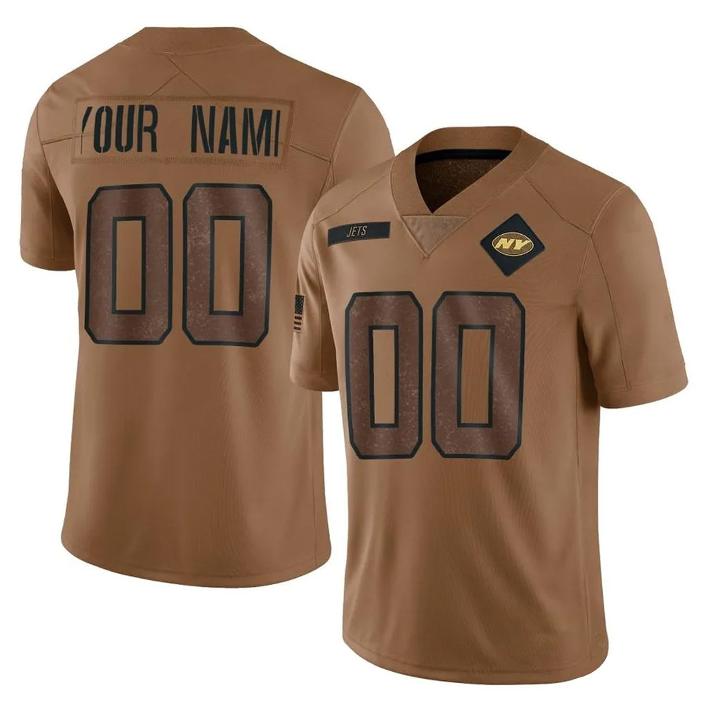 Mdoa Custom NY.Jets Brown Salute To Service Limited Any Name & Numbers Stitched Jerseys