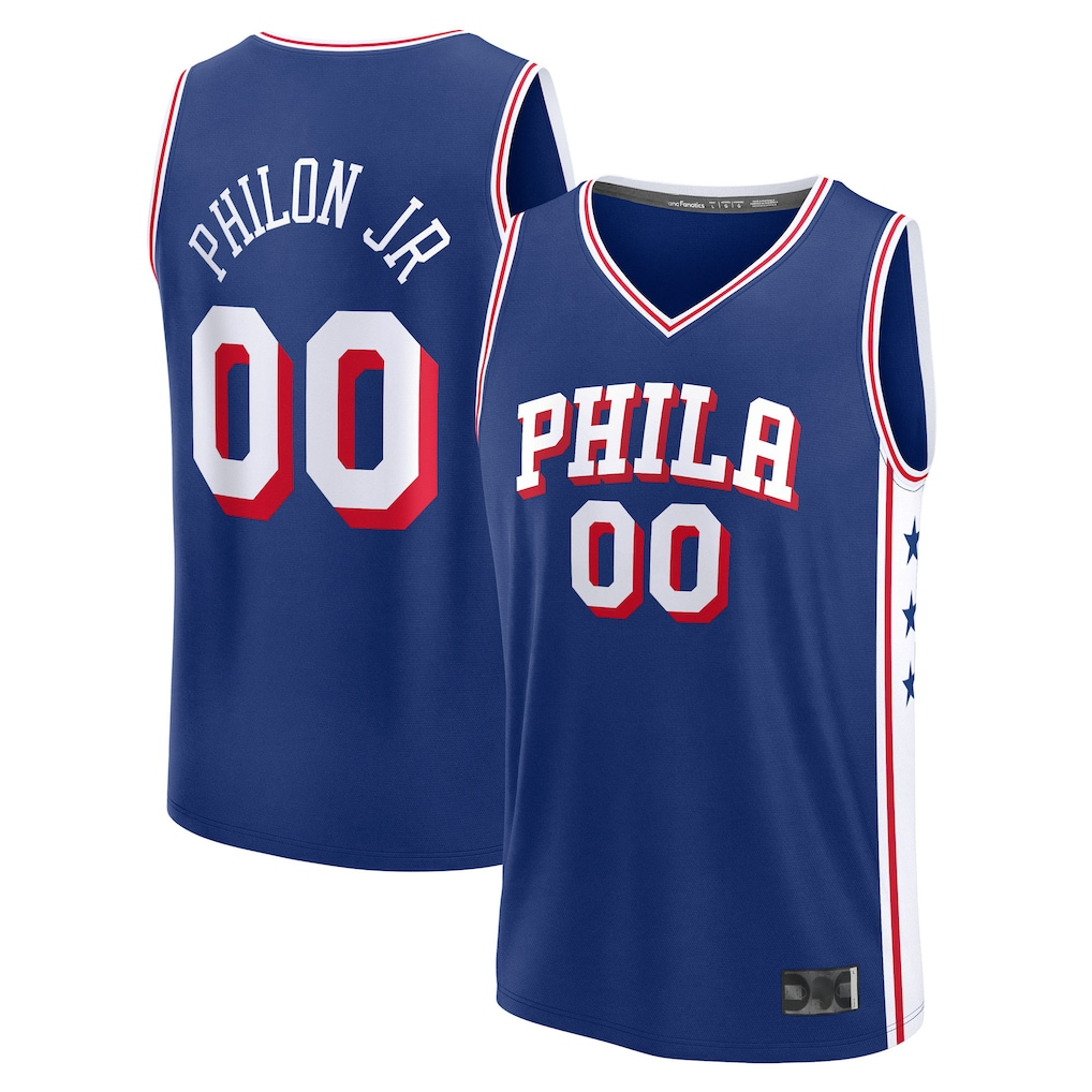 Mdoa P.76ers #00 Labaron Philon Jr. Royal Swingman Jerseys - Icon Edition