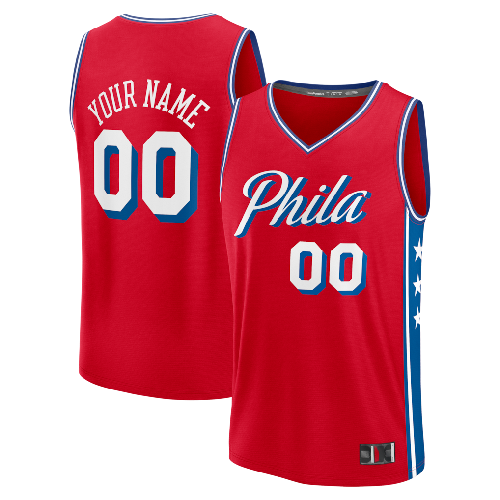 Mdoa Custom P.76ers Red Fast Break Jerseys - Icon Edition