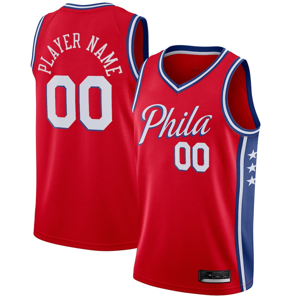Mdoa Custom P.76ers Red Swingman Jerseys - Statement Edition