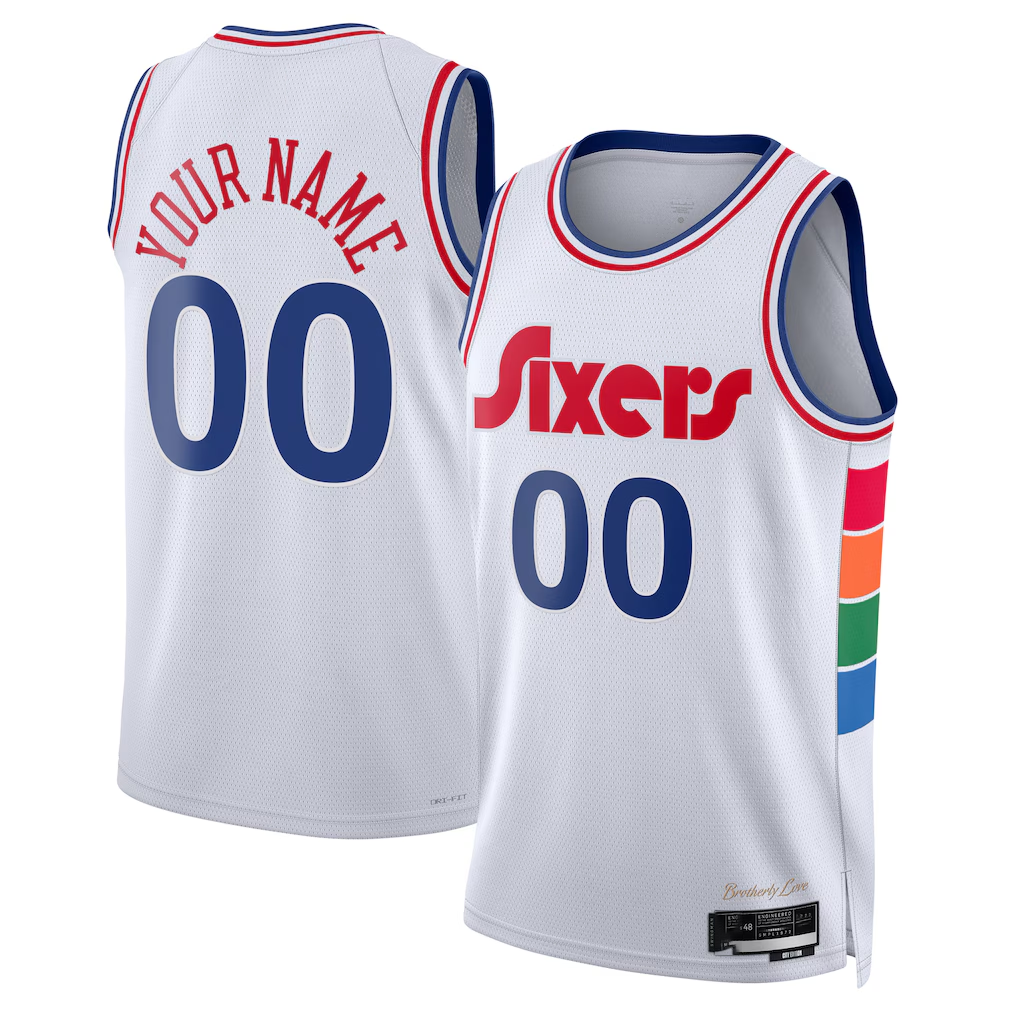 Mdoa Custom P.76ers White 2024-25 Swingman Jerseys - City Edition