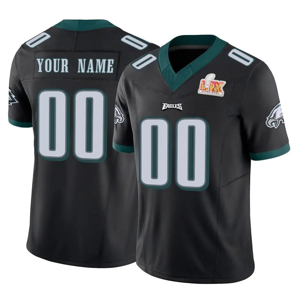 Mdoa Custom P.Eagles Black Limited Vapor F.U.S.E. Super Bowl LIX Home Game Any Name & Numbers Stitched Jerseys