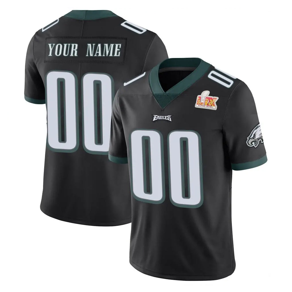 Mdoa Custom P.Eagles Black Limited Vapor Untouchable Super Bowl LIX Home Game Any Name & Numbers Stitched Jerseys