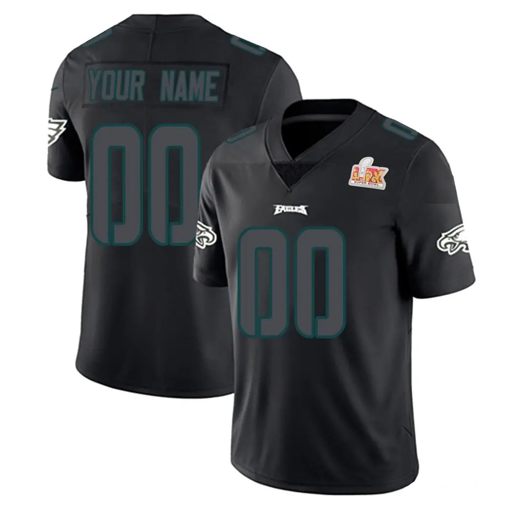 Mdoa Custom P.Eagles Limited Black Impact Super Bowl LIX Home Game Any Name & Numbers Stitched Jerseys
