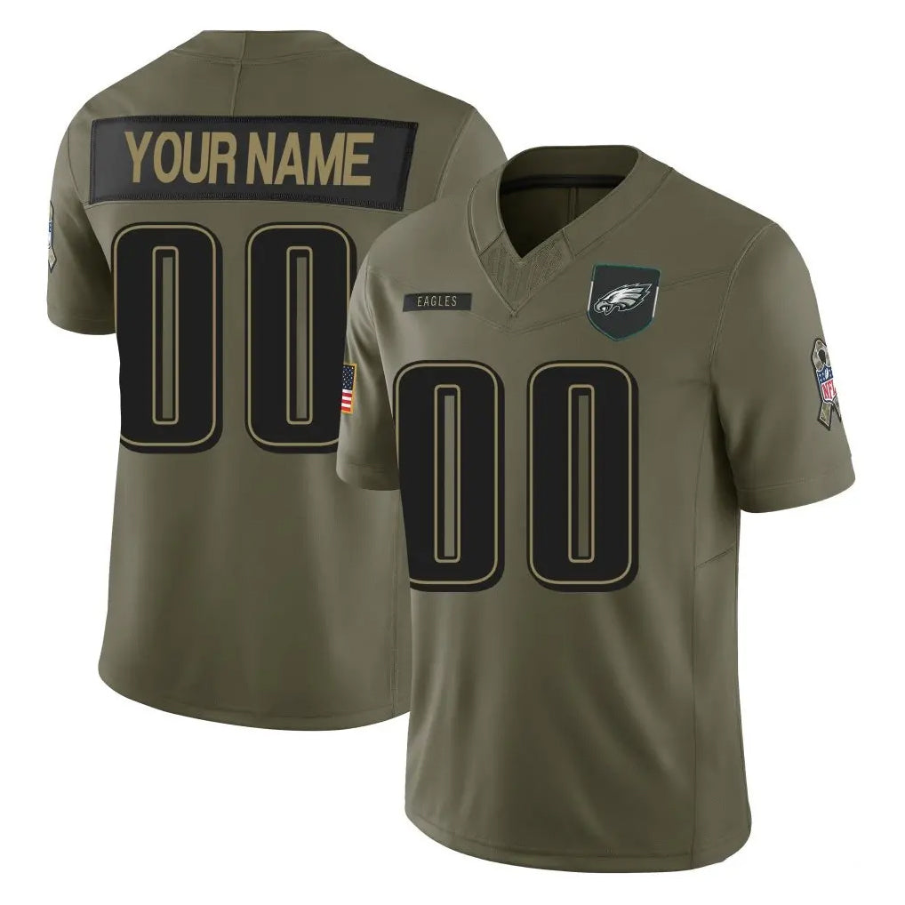 Mdoa Custom P.Eagles Olive 2025 Salute To Service Limited Any Name & Numbers Stitched Jerseys