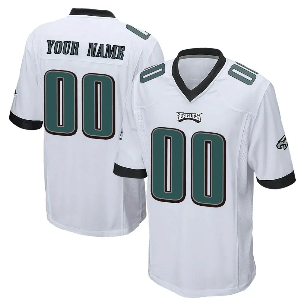 Mdoa Custom P.Eagles White Home Game Any Name & Numbers Stitched Jerseys