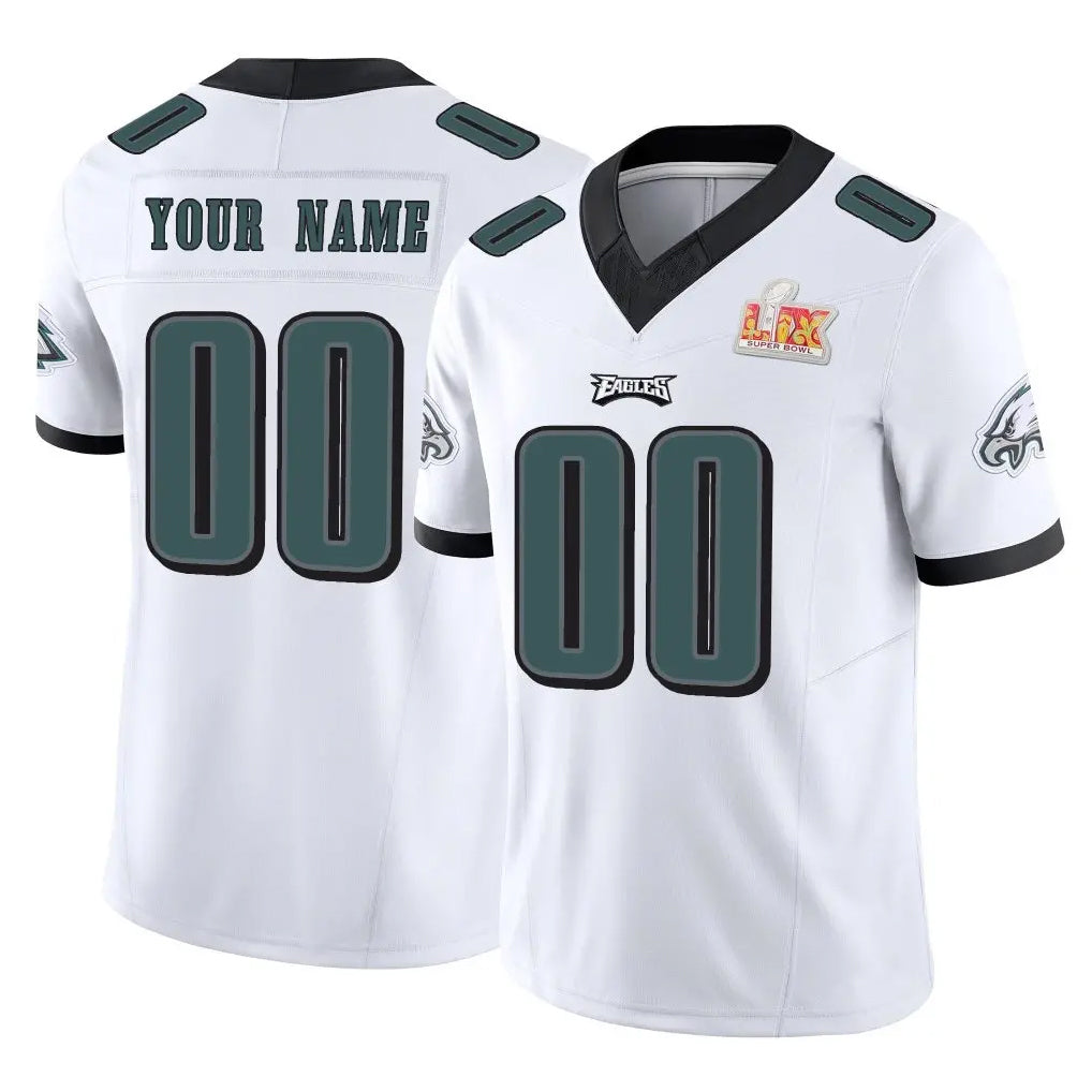 Mdoa Custom P.Eagles White Limited Vapor F.U.S.E. Super Bowl LIX Home Game Any Name & Numbers Stitched Jerseys