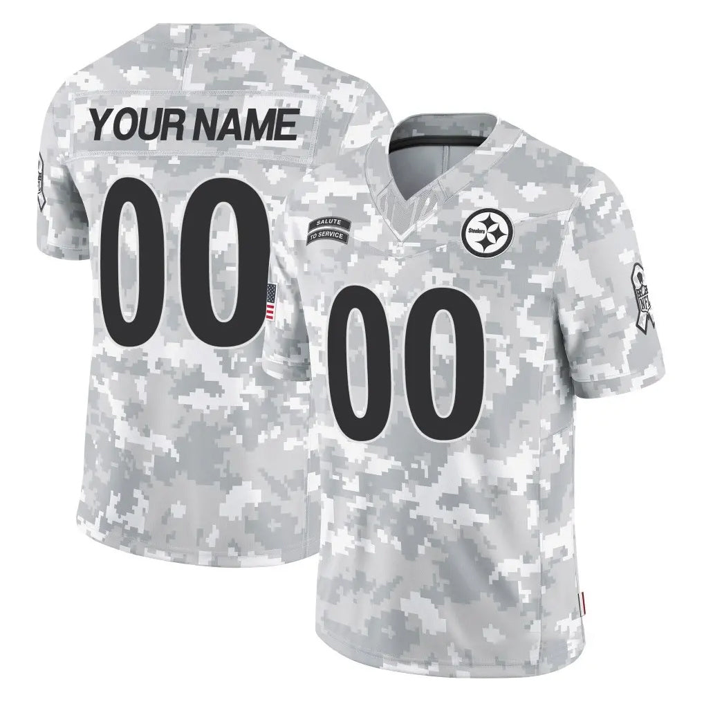 Mdoa Custom P.Steelers Arctic Camo Limited Salute To Service Home Game Any Name & Numbers Stitched Jerseys