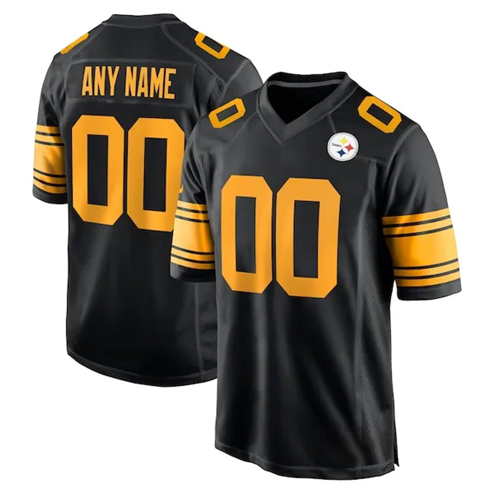 Mdoa Custom P.Steelers Black Color Rush Home Game Any Name & Numbers Stitched Jerseys