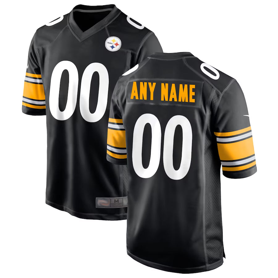 Mdoa Custom P.Steelers Black Home Game Stitched Jerseys