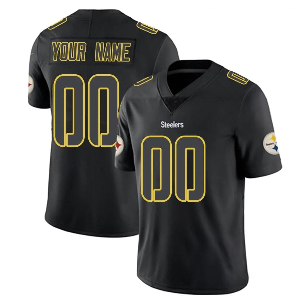 Mdoa Custom P.Steelers Black Impact Limited Home Game Any Name & Numbers Stitched Jerseys