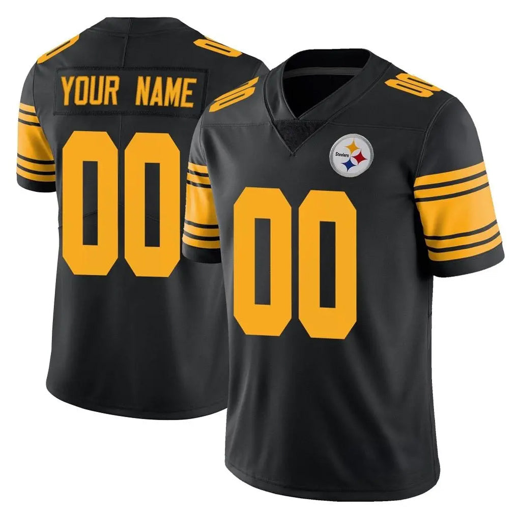 Mdoa Custom P.Steelers Black Limited Color Rush Home Game Any Name & Numbers Stitched Jerseys