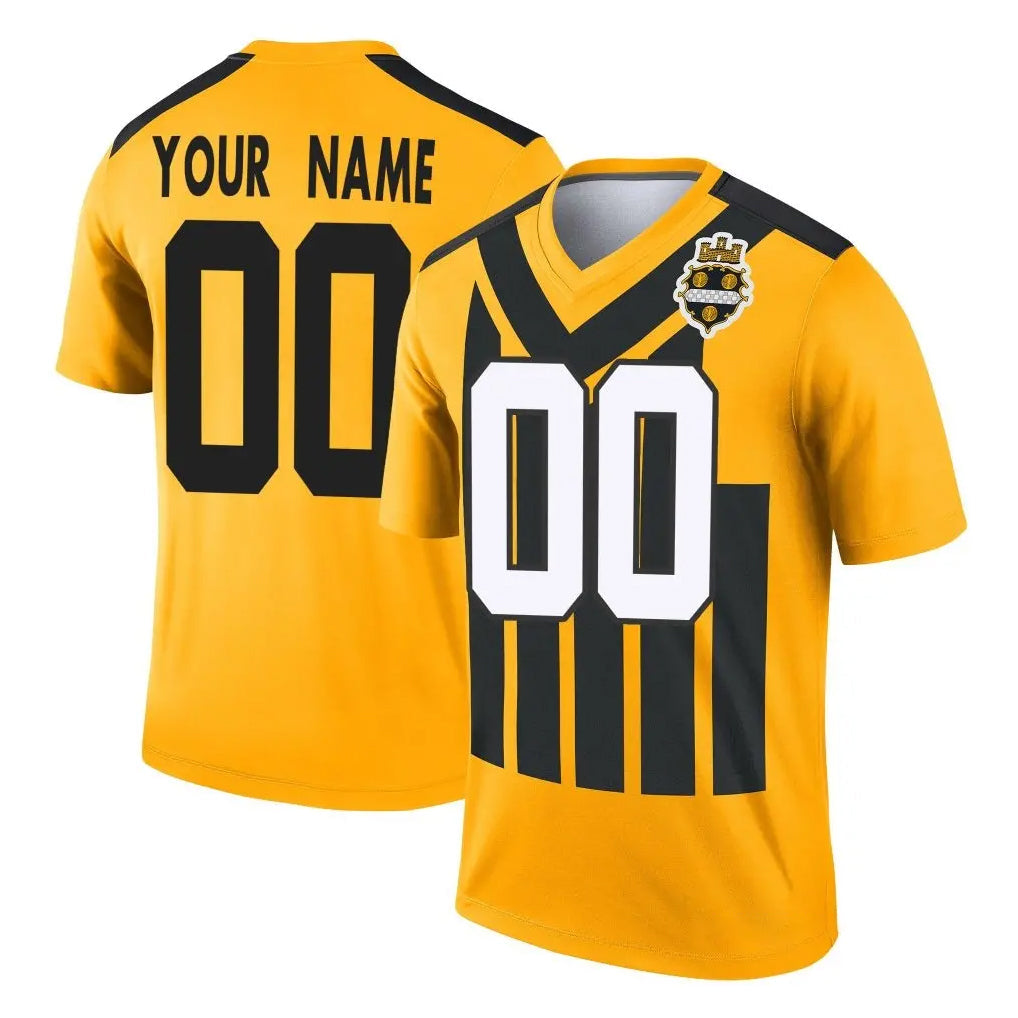 Mdoa Custom P.Steelers Gold Legend Limited 1933 Throwback Performance Home Game Any Name & Numbers Stitched Jerseys