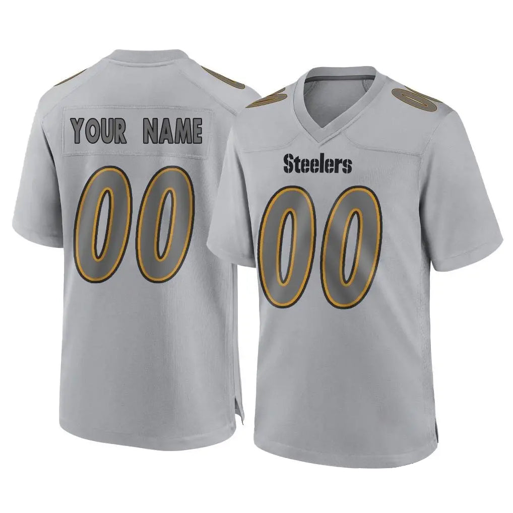 Mdoa Custom P.Steelers Gray Atmosphere Fashion Home Game Any Name & Numbers Stitched Jerseys