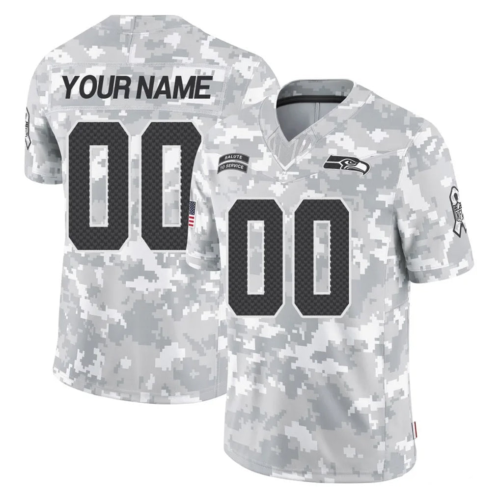 Mdoa Custom S.Seahawks Arctic Camo Limited Salute To Service Home Game Any Name & Numbers Stitched Jerseys