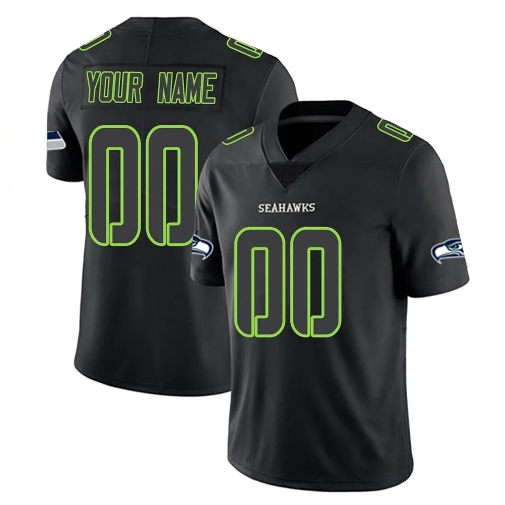 Mdoa Custom S.Seahawks Black Impact Limited Home Game Any Name & Numbers Stitched Jerseys