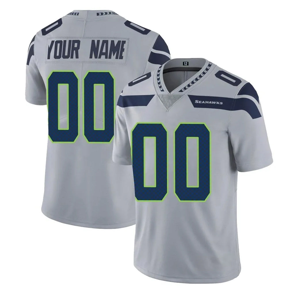 Mdoa Custom S.Seahawks Gray Limited Vapor Untouchable Home Game Any Name & Numbers Stitched Jerseys
