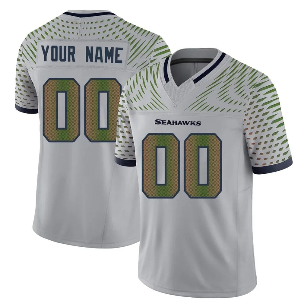 Mdoa Custom S.Seahawks Grey Limited 2025 Rivalries Collection Home Game Any Name & Numbers Stitched Jerseys