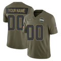 Mdoa Custom S.Seahawks Olive 2025 Salute To Service Limited Home Game Any Name & Numbers Stitched Jerseys