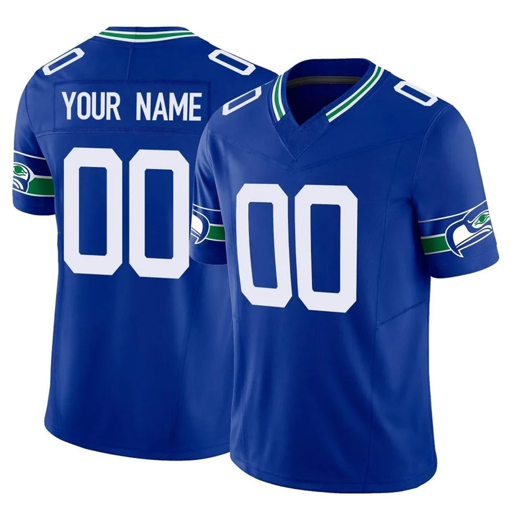 Mdoa Custom S.Seahawks Royal Limited Throwback Vapor F.U.S.E. Home Game Any Name & Numbers Stitched Jerseys