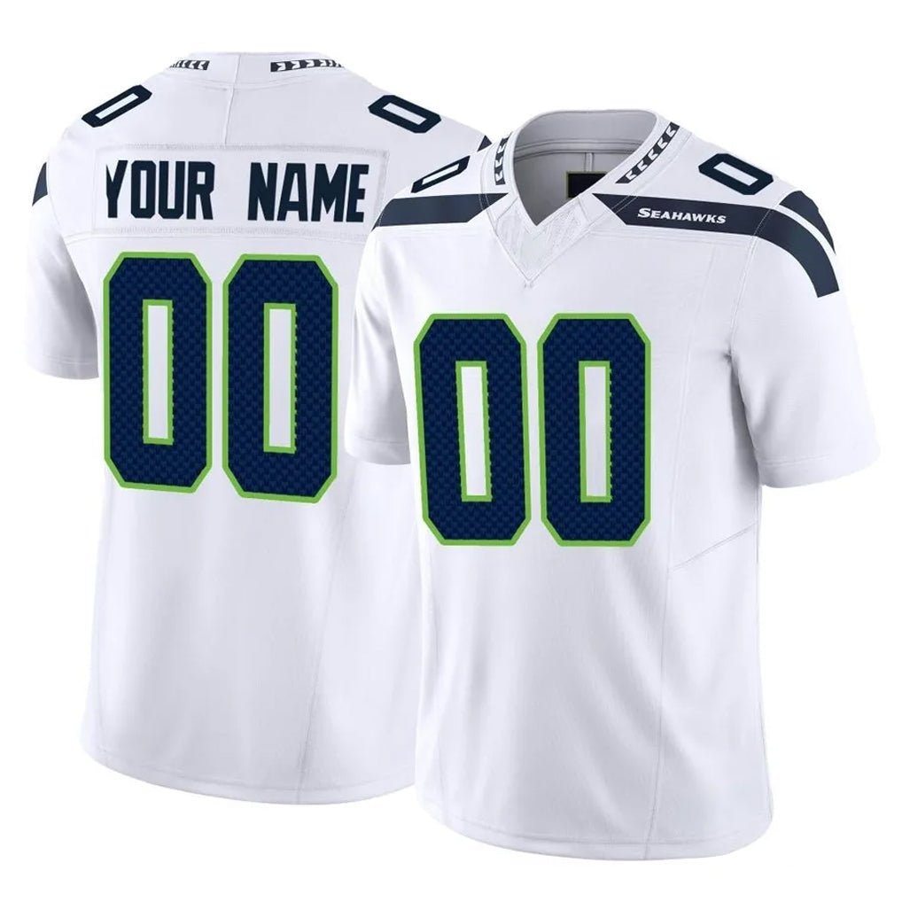 Mdoa Custom S.Seahawks White Limited Vapor F.U.S.E. Home Game Any Name & Numbers Stitched Jerseys