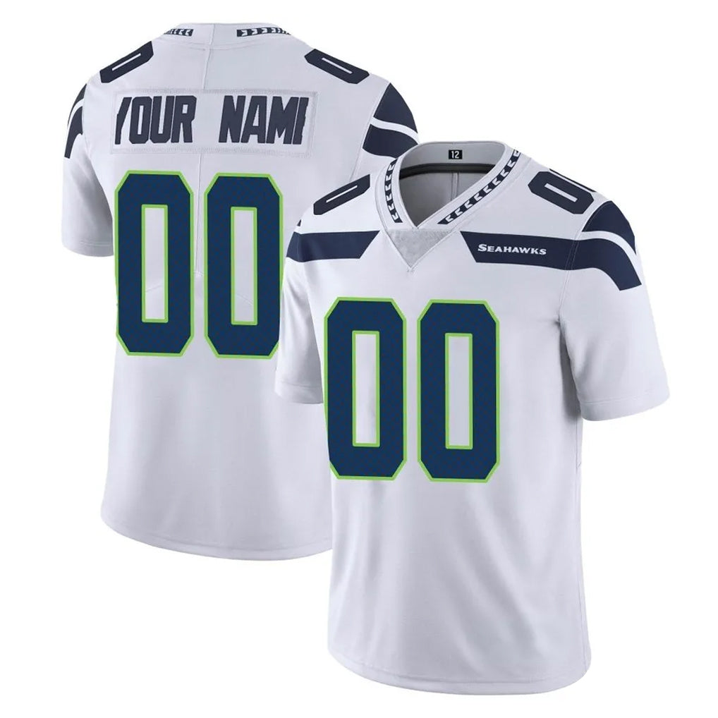 Mdoa Custom S.Seahawks White Limited Vapor Untouchable Home Game Any Name & Numbers Stitched Jerseys