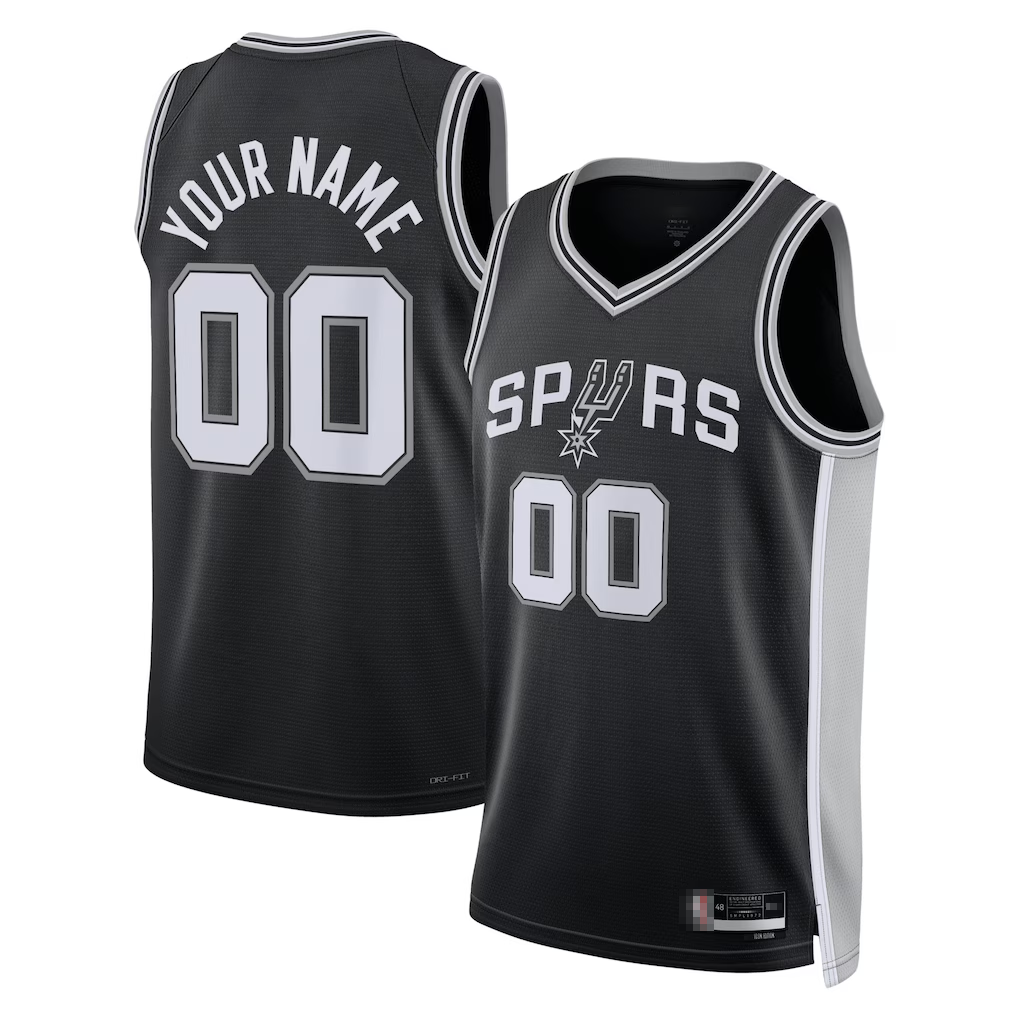 Mdoa Custom SA.Spurs Black Swingman Jerseys - Icon Edition