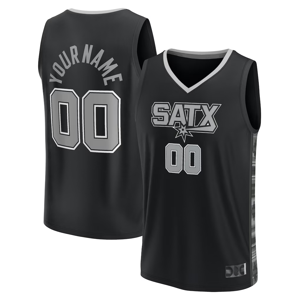 Mdoa Custom SA.Spurs Fanatics Black Fast Break Replica Jerseys - Statement Edition