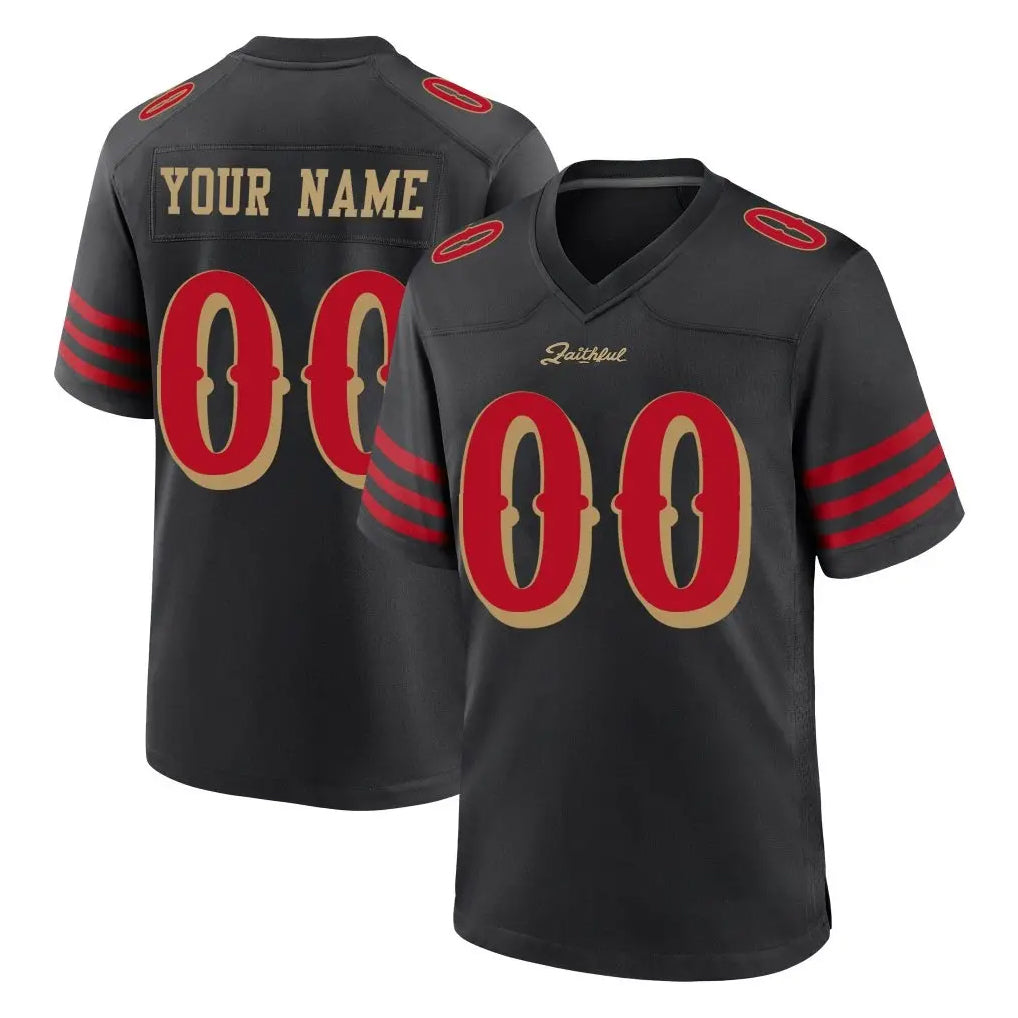 Mdoa Custom SF.49ers Black Rivalries Collection Home Game Any Name & Numbers Stitched Jerseys