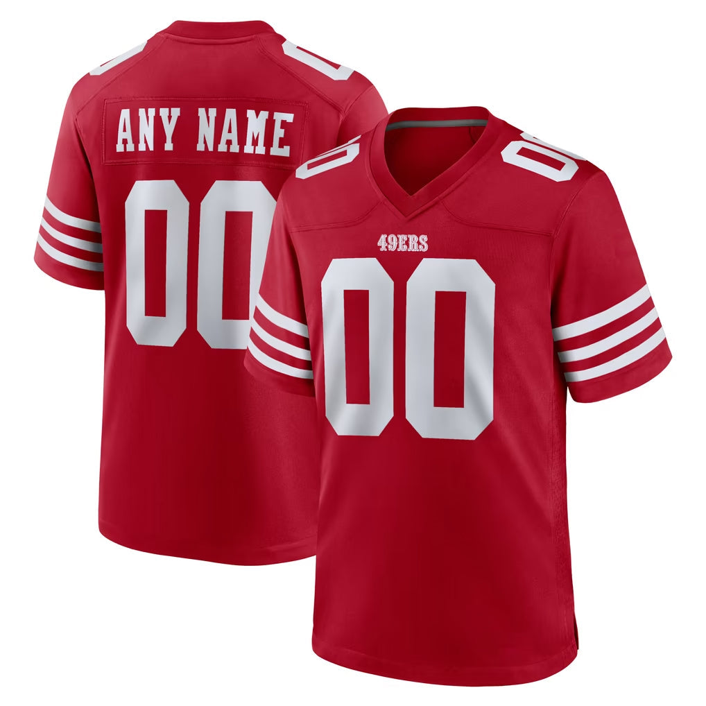 Mdoa Custom SF.49ers Red Game Home Any Name & Numbers Stitched Jerseys