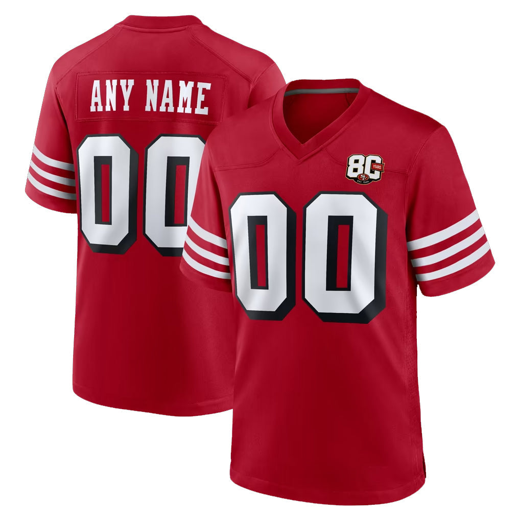 Mdoa Custom SF.49ers Red Limited Alternate 80th Vapor Home Game Any Name & Numbers Stitched Jerseys
