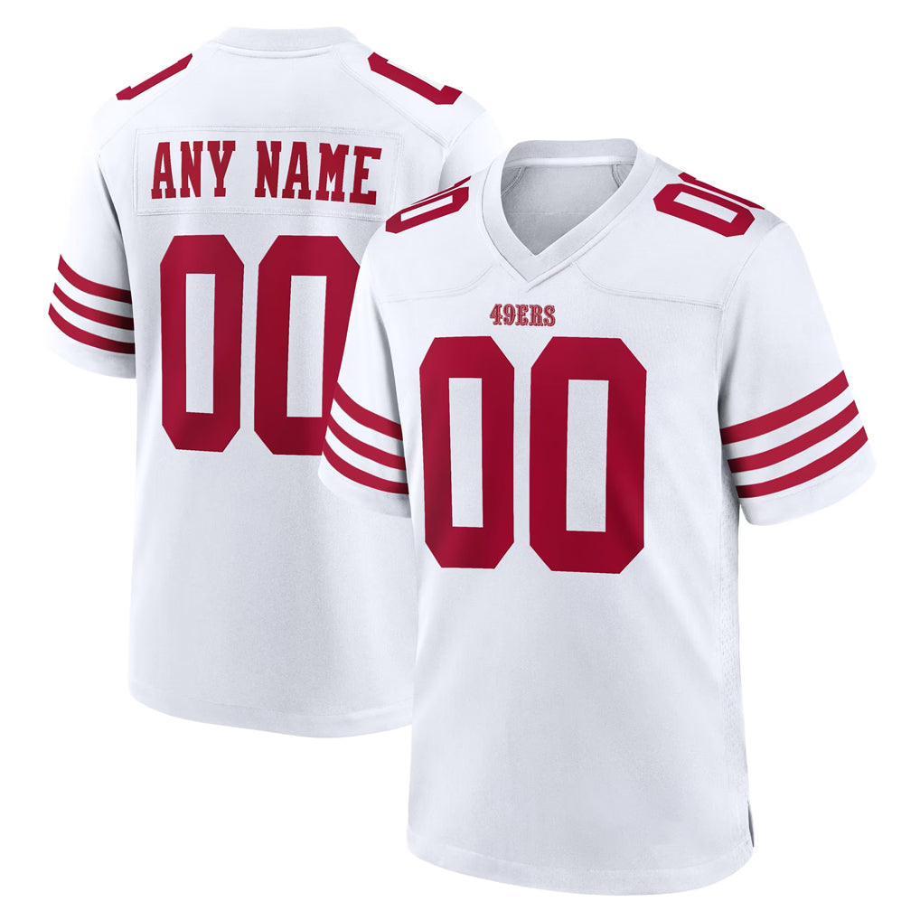 Mdoa Custom SF.49ers White Game Home Any Name & Numbers Stitched Jerseys
