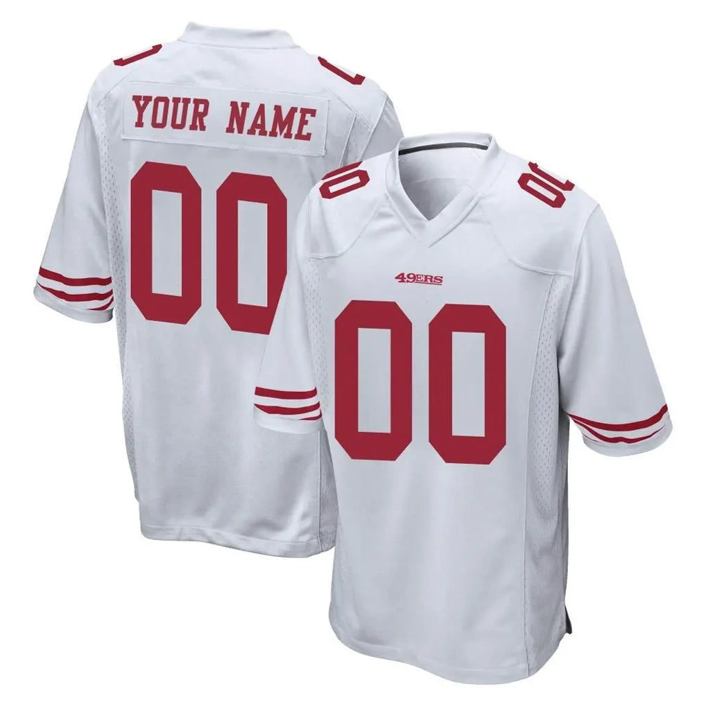 Mdoa Custom SF.49ers White Home Game Any Name & Numbers Stitched Jerseys