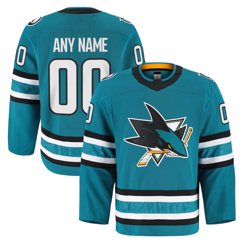 Mdoa Custom S.Jose Sharks Teal Home Authentic Pro Jerseys