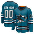 Mdoa Custom S.Jose Sharks Teal Home Breakaway Jerseys