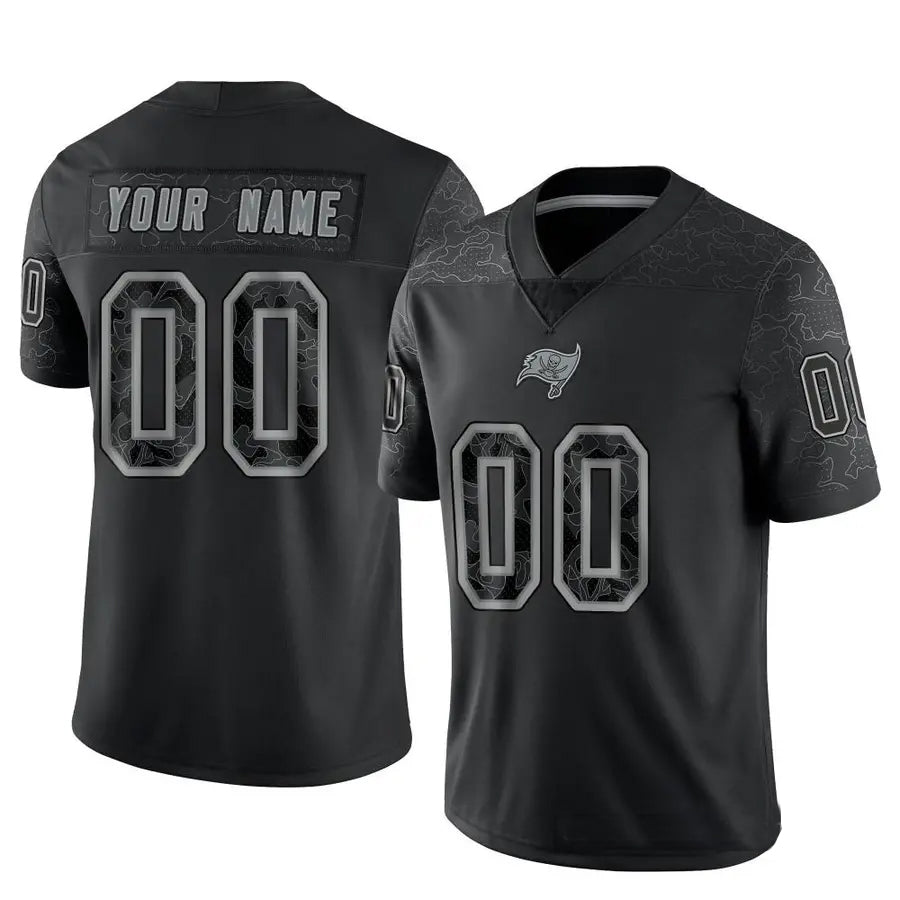 Mdoa Custom TB.Buccaneers Black RFLCTV Limited Stitched Jerseys