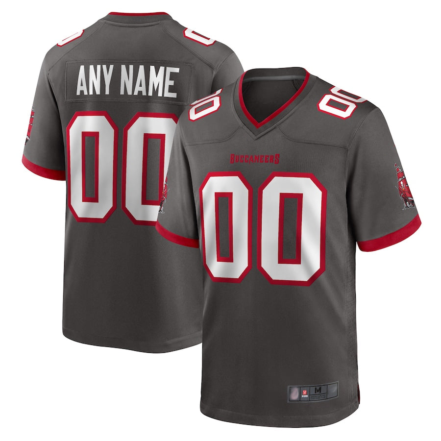 Mdoa Custom TB.Buccaneers Pewter Home Game Stitched Jerseys