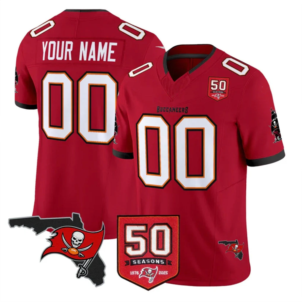 Mdoa Custom TB.Buccaneers Red Limited 2026 Season Vapor F.U.S.E. Home Game Any Name & Numbers Stitched Jerseys
