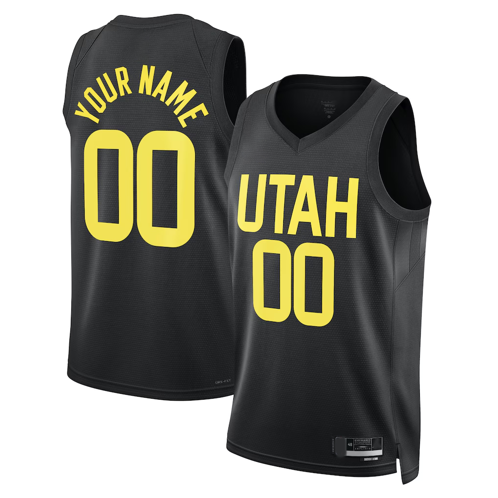 Mdoa Custom U.Jazz Black 2022-2023 Swingman Jerseys- Statement Edition