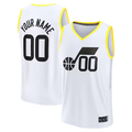 Mdoa Custom U.Jazz Fanatics White Fast Break Replica Jerseys - Association Edition -1