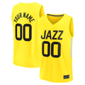 Mdoa Custom U.Jazz Fanatics Yellow Fast Break Replica Jerseys - Icon Edition