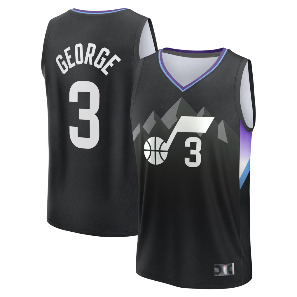 Mdoa U.Jazz #3 Keyonte George Fanatics Black Fast Break Replica Jerseys - Statement Edition