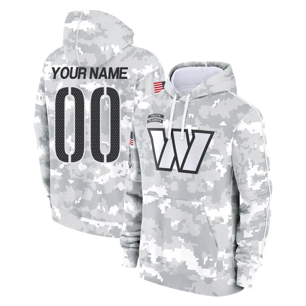 Mdoa Custom W.Commanders Arctic Camo Limited Salute to Service Pullover Hoodies Game Any Name & Numbers Stitched Jerseys