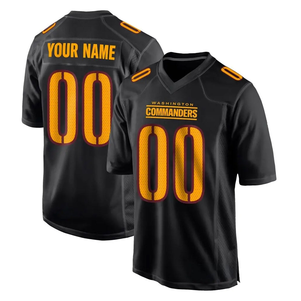 Mdoa Custom W.Commanders Black Carbon Fashion Home Game Any Name & Numbers Stitched Jerseys