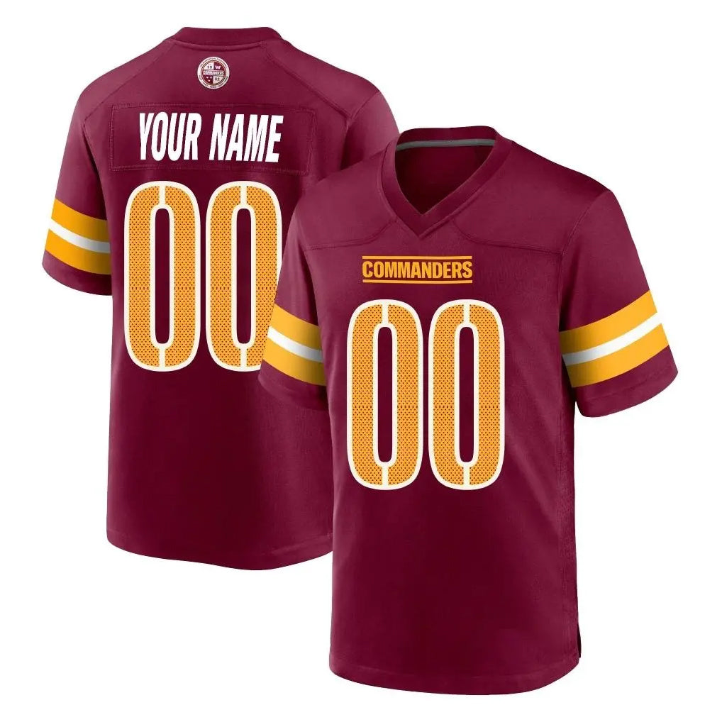 Mdoa Custom W.Commanders Burgundy Home Game Any Name & Numbers Stitched Jerseys