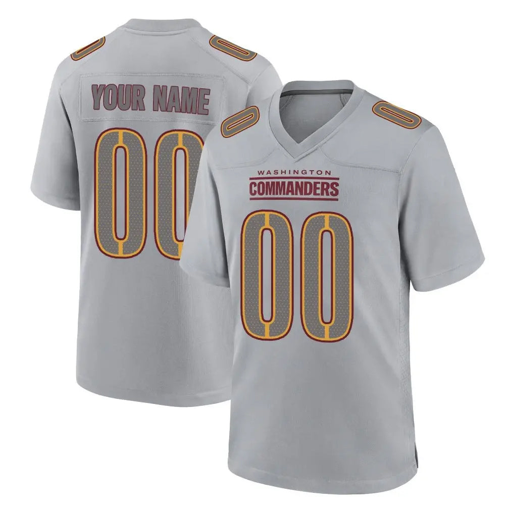 Mdoa Custom W.Commanders Gray Atmosphere Fashion Home Game Any Name & Numbers Stitched Jerseys