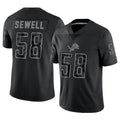 Mdoa D.Lions #58 Penei Sewell Player Black REFLECTIVE Limited Stitched Jerseys