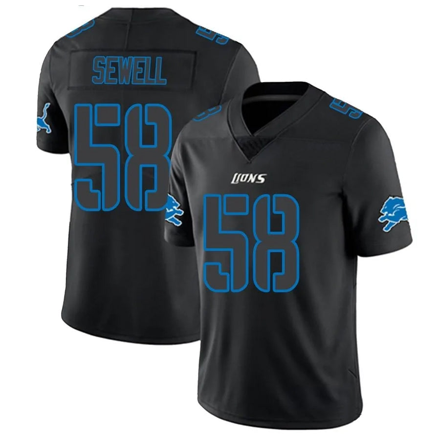 Mdoa D.Lions #58 Penei Sewell Player Limited Black Impact Stitched Jerseys