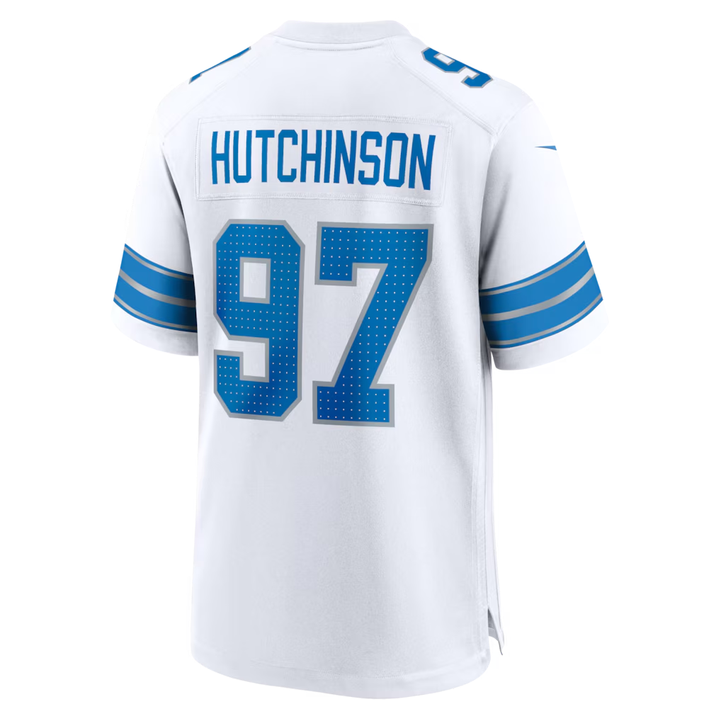 Mdoa D.Lions #97 Aidan Hutchinson White Game Stitched Jerseys